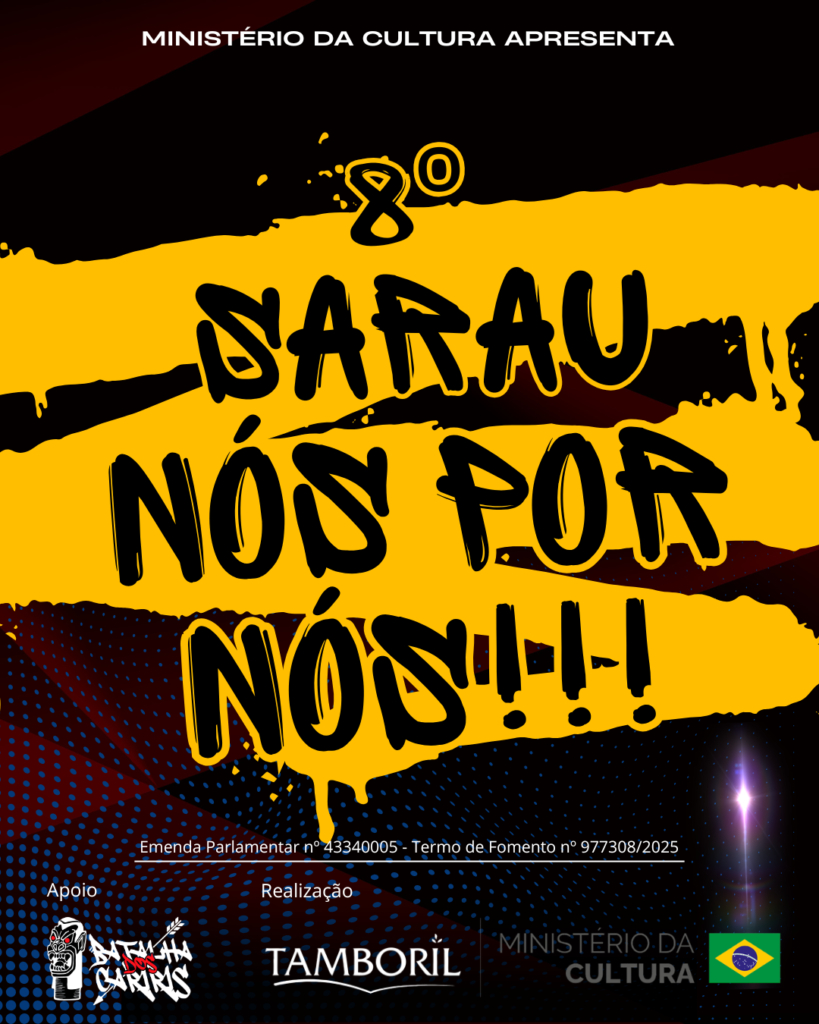 O 8° sarau nós por nós recebe uma noite de muita arte, cultura urbana e música partir das 19h, na Biblioteca Tamboril. O evento contará com apresentações de grupos de dança, trazendo performances cheias de ritmo, expressão e energia.

Para fechar a programação, o público poderá curtir um show de trap, reunindo batidas marcantes e muita presença de palco para celebrar a cena local.

Neste sábado, 1de Agosto 
A partir das 19h, na Biblioteca Tamboril.

Chame os amigos, encoste na biblioteca e venha prestigiar os talentos da nossa cidade.
A entrada é gratuita.